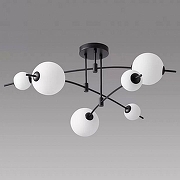 Люстра на штанге iLedex Epical 6827-6 BK+WH цвет плафона/подвески Белый, цвет арматуры Черный