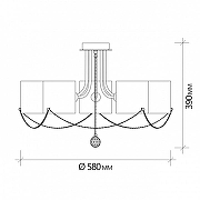 Люстра на штанге Escada Intense 683/5P цвет хром-6