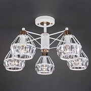 Люстра на штанге Eurosvet Lord 70075/5 белый цвет белый, бронза-1