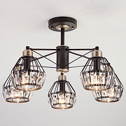 Люстра на штанге Eurosvet Lord 70075/5 черный цвет бронза, черный