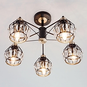 Люстра на штанге Eurosvet Lord 70075/5 черный цвет бронза, черный-3