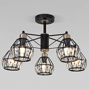 Люстра на штанге Eurosvet Lord 70075/5 черный цвет бронза, черный