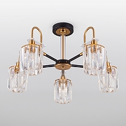 Люстра на штанге Eurosvet Tenia 70090/5 черный цвет бронза античная, черный