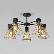 Люстра на штанге Eurosvet Trappola 70107/5 черный/латунь цвет черный