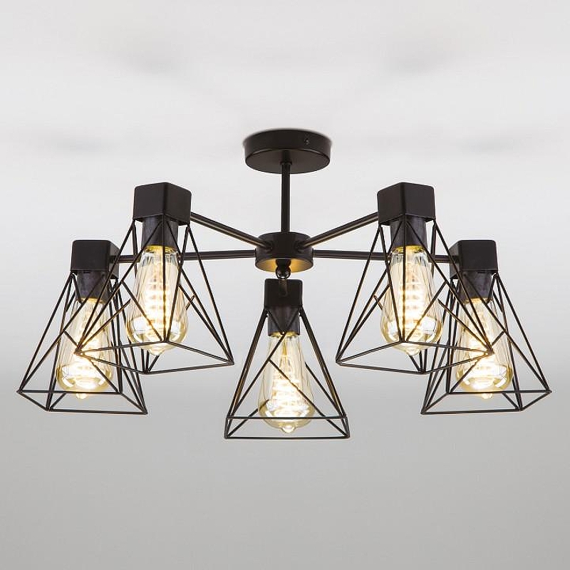 Люстра на штанге Eurosvet Trappola 70107/5 черный 