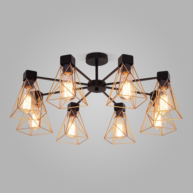 Люстра на штанге Eurosvet Trappola 70107/8 черный/латунь 