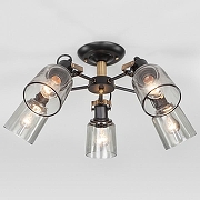 Люстра Eurosvet Astor 70111/5 черный цвет плафона/подвески Светло-серый, цвет арматуры Бронза, Черный