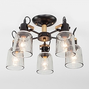 Люстра Eurosvet Astor 70111/5 черный цвет плафона/подвески Светло-серый, цвет арматуры Бронза, Черный-1