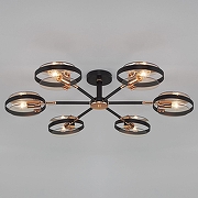 Люстра на штанге Eurosvet Gallo 70121/6 черный цвет золото, черный