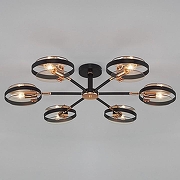 Люстра на штанге Eurosvet Gallo 70121/6 черный цвет золото, черный