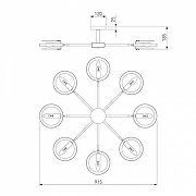 Люстра на штанге Eurosvet Gallo 70121/8 белый цвет белый, хром-3