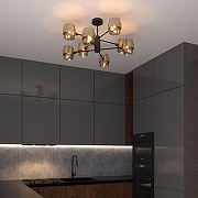 Люстра на штанге Eurosvet Arcada 70127/8 черный/дымчатый цвет черный-3