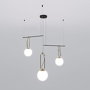 Люстра Eurosvet R1che 70143/3 черный цвет плафона/подвески Белый, цвет арматуры Латунь, Черный