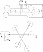 Люстра Eurosvet Graz1a 70148/6 черный/золото цвет плафона/подвески Золото, цвет арматуры Черный-4