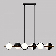 Люстра Eurosvet Mo1ty 70149/6 черный/латунь цвет плафона/подвески Белый, цвет арматуры Латунь, Черный-1