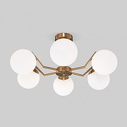 Люстра на штанге Eurosvet Frost 70154/6 латунь цвет плафона/подвески Белый, цвет арматуры Латунь-1