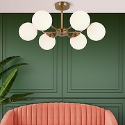 Люстра на штанге Eurosvet Frost 70154/6 латунь цвет плафона/подвески Белый, цвет арматуры Латунь-4