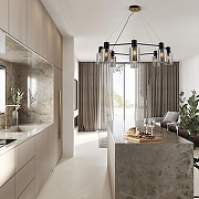 Люстра Eurosvet Notion 70219/8 черный/античная бронза цвет плафона/подвески Дымчатый, цвет арматуры Бронза, Черный-3