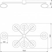 Люстра Eurosvet Opal1ne 70220/8 черный цвет плафона/подвески Белый, цвет арматуры Черный-1