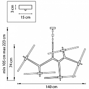 Люстра Lightstar Struttura 742107 цвет плафона/подвески Белый, цвет арматуры Черный-2