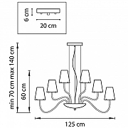 Люстра Lightstar D1afano 758212 цвет плафона/подвески Белый, цвет арматуры Золото-2