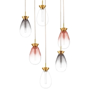 Люстра Lightstar Colore 805169 цвет плафона/подвески Прозрачный, цвет арматуры Золото, Красный-4