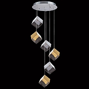 Люстра Lightstar Qub1ca 805569 цвет плафона/подвески Золото, Прозрачный, Серый, цвет арматуры Серебро-1