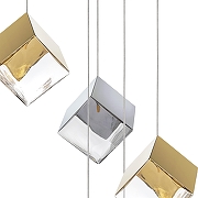 Люстра Lightstar Qub1ca 805569 цвет плафона/подвески Золото, Прозрачный, Серый, цвет арматуры Серебро-5