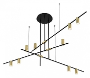 Люстра на штанге Loft it Tr1bes 8120-9 цвет плафона/подвески Латунь, цвет арматуры Черный