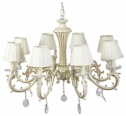 Люстра Abrasax Friederike 81234/8 цвет плафона/подвески Белый, Прозрачный, цвет арматуры Бежевый, Серебро