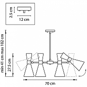 Люстра на штанге Lightstar Dumo 816067 цвет плафона/подвески Золото, Черный, цвет арматуры Золото-4