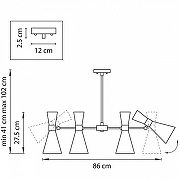Люстра на штанге Lightstar Dumo 816081 цвет плафона/подвески Золото, Латунь, цвет арматуры Золото-4