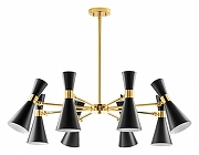 Люстра на штанге Lightstar Dumo 816087 цвет плафона/подвески Черный, Золото, цвет арматуры Золото