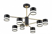 Люстра на штанге Lumion Lanika 8240/8C цвет плафона/подвески Черный, цвет арматуры Латунь, Черный-3