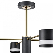 Люстра на штанге Lumion Lanika 8240/8C цвет плафона/подвески Черный, цвет арматуры Латунь, Черный-4