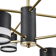 Люстра на штанге Lumion Lanika 8240/8C цвет плафона/подвески Черный, цвет арматуры Латунь, Черный-8