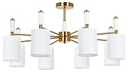 Люстра на штанге Artelamp WAVERLEY A4102PL-8PB цвет плафона/подвески Белый, цвет арматуры Медь