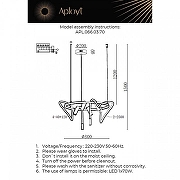 Люстра Aployt Malgorzata APL.066.03.70 цвет плафона/подвески Белый, Латунь, цвет арматуры Черный-1