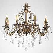 Люстра Lucia Tucci Barletta BARLETTA 1730.8 antique цвет плафона/подвески Прозрачный, цвет арматуры Бронза