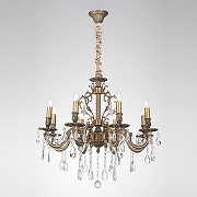 Люстра Lucia Tucci Barletta BARLETTA 1730.8 antique цвет плафона/подвески Прозрачный, цвет арматуры Бронза-1