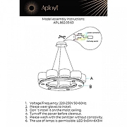 Люстра Aployt Yudzhen1 APL.862.03.63 цвет плафона/подвески Белый, Серый, цвет арматуры Черный-3