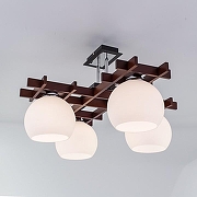 Люстра на штанге Citilux Нарита CL114141 цвет плафона/подвески Белый, цвет арматуры Коричневый, Хром-3