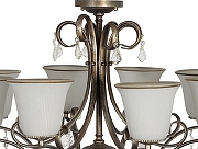 Люстра на штанге Arti Lampadari Borgese Borgese E 1.1.8.602 GB цвет плафона/подвески Белый, Прозрачный, цвет арматуры Золото-1