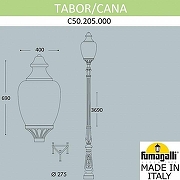 Фонарный столб Fumagalli Cana C50.205.000.AYE27 цвет плафона/подвески Опал, цвет арматуры Черный-3