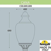 Плафон полимерный Fumagalli Cana C50.000.000.AYE27 цвет Черный-1