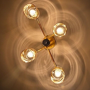 Люстра на штанге Citilux Клод CL137142 цвет плафона/подвески Бежевый, цвет арматуры Золото-2