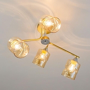 Люстра на штанге Citilux Клод CL137142 цвет плафона/подвески Бежевый, цвет арматуры Золото-9