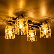 Люстра Citilux Сафари CL145241 цвет плафона/подвески Прозрачный, цвет арматуры Коричневый-9