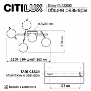 Люстра Citilux Dorsy CL223152 цвет плафона/подвески Белый, цвет арматуры Черный-10