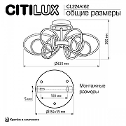 Люстра Citilux Salma Smart CL224A162 цвет плафона/подвески Белый, Золото, цвет арматуры Золото-14